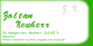 zoltan neuherr business card